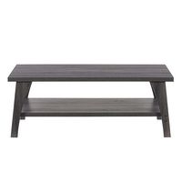 CorLiving - Hollywood Dark Gray Coffee Table with Shelf - Dark Grey - Angle