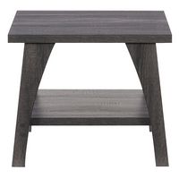 CorLiving - Hollywood Side Table with Lower Shelf - Dark Gray - Angle