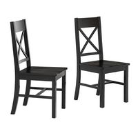 Walker Edison - Modern Farmhouse X-Back Dining Chairs, Set of 2 - Antique Black - Angle