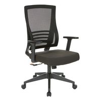 Office Star Products - Vertical Mesh Back Chair with Fabric Seat - Black Frame/Black Linen - Angle