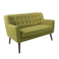 OSP Home Furnishings - Mill Lane Loveseat in Fabric with Coffee Legs - Green - Angle