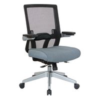 Office Star Products - Manager's Chair with Breathable Mesh Back and Fabric Seat with a Silver Ba... - Angle