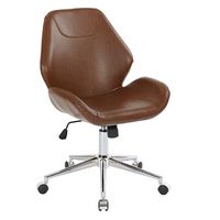 OSP Home Furnishings - Chatsworth Office Chair in Faux Leather with Chrome Base - Saddle - Angle