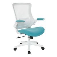 Office Star Products - White Screen Back Manager's Chair - Linen Turquoise - Angle