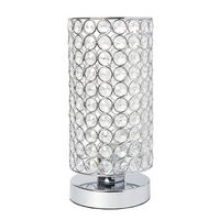 Elegant Designs - Elipse Crystal Bedside Nightstand Cylindrical Uplight Table Lamp - Chrome - Angle