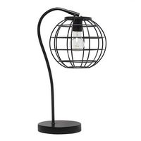 Lalia Home - Arched Metal Cage Table Lamp - Black - Angle