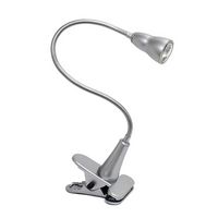 Simple Designs - 1W LED Gooseneck Clip Light Desk Lamp - Silver - Angle