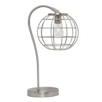 Lalia Home - Arched Metal Cage Table Lamp - Brushed Nickel - Angle