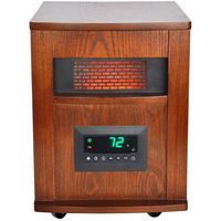 Lifesmart - 6 Element Infrared Heater Wood Cabinet - Brown - Angle