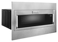 KitchenAid - 1.1 Cu. Ft. Built-In Low Profile Microwave with Standard Trim Kit - Stainless Steel - Angle