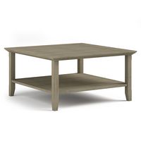 Simpli Home - Acadian Square Coffee Table - Distressed Grey - Angle