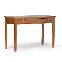 Simpli Home - Warm Shaker SOLID WOOD Rustic 48 inch Wide Writing Office Desk - Light Golden Brown - Angle