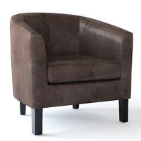 Simpli Home - Austin 30 inch Wide Tub Chair - Distressed Brown - Angle