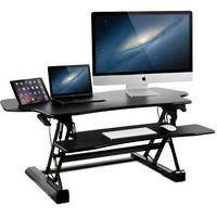 Mount-It! - Extra Wide Height Adjustable Standing Desk Converter - Black - Angle