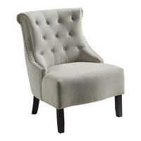 OSP Home Furnishings - Evelyn Tufted Chair in Fabric - Linen - Angle