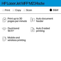 HP - LaserJet M234sdw Wireless Black-and-White Laser Printer - White & Slate - Angle