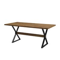 Walker Edison - 72” Modern Farmhouse Solid Wood Dining Table - Rustic Oak - Angle