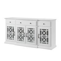 Walker Edison - Classic Fretwork Storage Sideboard - White - Angle