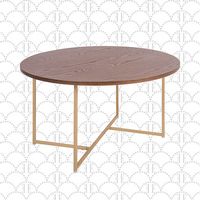 Elle Decor - Ines Round Coffee Table - Walnut - Angle