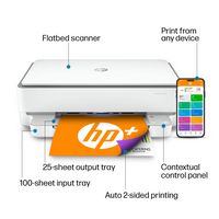 HP - ENVY 6055e Wireless Inkjet Printer with 3 months of Instant Ink Included with HP+ - White - Angle