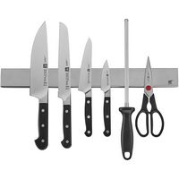 ZWILLING - Pro 7-pc Knife Set With 17.5-inch Stainless Magnetic Knife Bar - Black - Angle