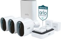 Arlo - Ultra 2 Spotlight 3-Camera Security Bundle Indoor/Outdoor Wireless 4K Security System - White - Angle