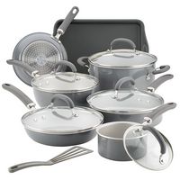 Rachael Ray - Create Delicious 13-Piece Cookware Set - Gray Shimmer - Angle