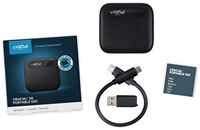Crucial - X6 SE 2TB External USB-C/USB-A Portable SSD - Black - Angle