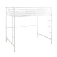 Walker Edison - Premium Metal Full Size Loft Bed - White - Angle