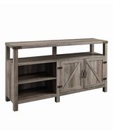 Walker Edison - Modern Farmhouse Barn Door Highboy TV Stand for TVs up to 65