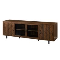 Modern Herringbone TV Stand for TVs up to 80” - Angle