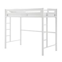 Walker Edison - Premium Deluxe Twin Metal Loft Bed - White - Angle