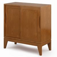 Simpli Home - Harper Low Storage Cabinet - Teak Brown - Angle