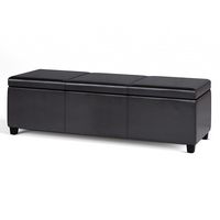 Simpli Home - Avalon Extra Large Storage Ottoman Bench - Tanners Brown - Angle