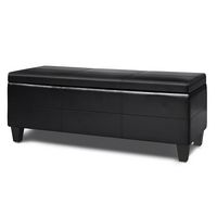 Simpli Home - Afton Storage Ottoman Bench - Midnight Black - Angle