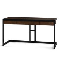 Simpli Home - Erina SOLID ACACIA WOOD Modern Industrial 60 inch Wide Writing Office Desk in - Far... - Angle