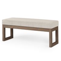 Simpli Home - Milltown Large Ottoman Bench - Platinum - Angle