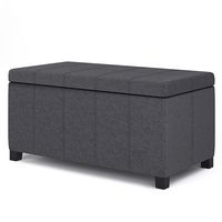 Simpli Home - Dover Storage Ottoman Bench - Slate Grey - Angle