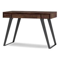 Simpli Home - Lowry Small Desk - Distressed Charcoal Brown - Angle