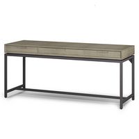 Simpli Home - Banting Mid Century Wide Desk - Distressed Grey - Angle