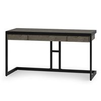 Simpli Home - Erina SOLID ACACIA WOOD Modern Industrial 60 inch Wide Writing Office Desk - Farmho... - Angle