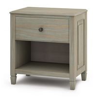 Simpli Home - Night Stand, Bedside table - Distressed Grey - Angle