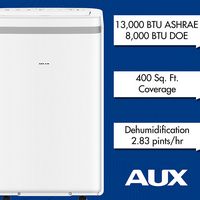 AuxAC - 350 Sq. Ft Portable Air Conditioner and 7,600 BTU Heater - White - Angle