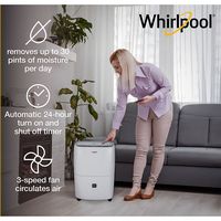 Whirlpool - 30 Pint Dehumidifier - White - Angle