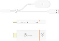 j5create - ScreenCast 4K Wireless Display Adapter - White - Angle