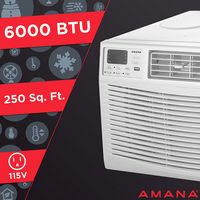 Amana - 250 Sq. Ft. 6,000 BTU Window Air Conditioner - White - Angle