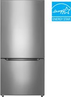 Insignia™ - 18.6 Cu. Ft. Bottom Freezer Refrigerator with ENERGY STAR Certification - Stainless S... - Angle