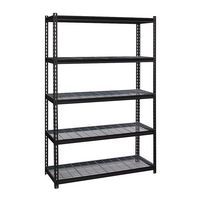 Iron Horse - 2300 Riveted Wire Deck Shelving, 5-Shelf, 18Dx48Wx72H - Black - Angle
