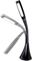 OttLite - Swerve LED Desk Lamp with USB Charging - Black - Angle