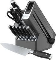 Ninja - NeverDull Premium 12-Piece Knife Block Set with Built-in Sharpener System - Black & Silver - Angle